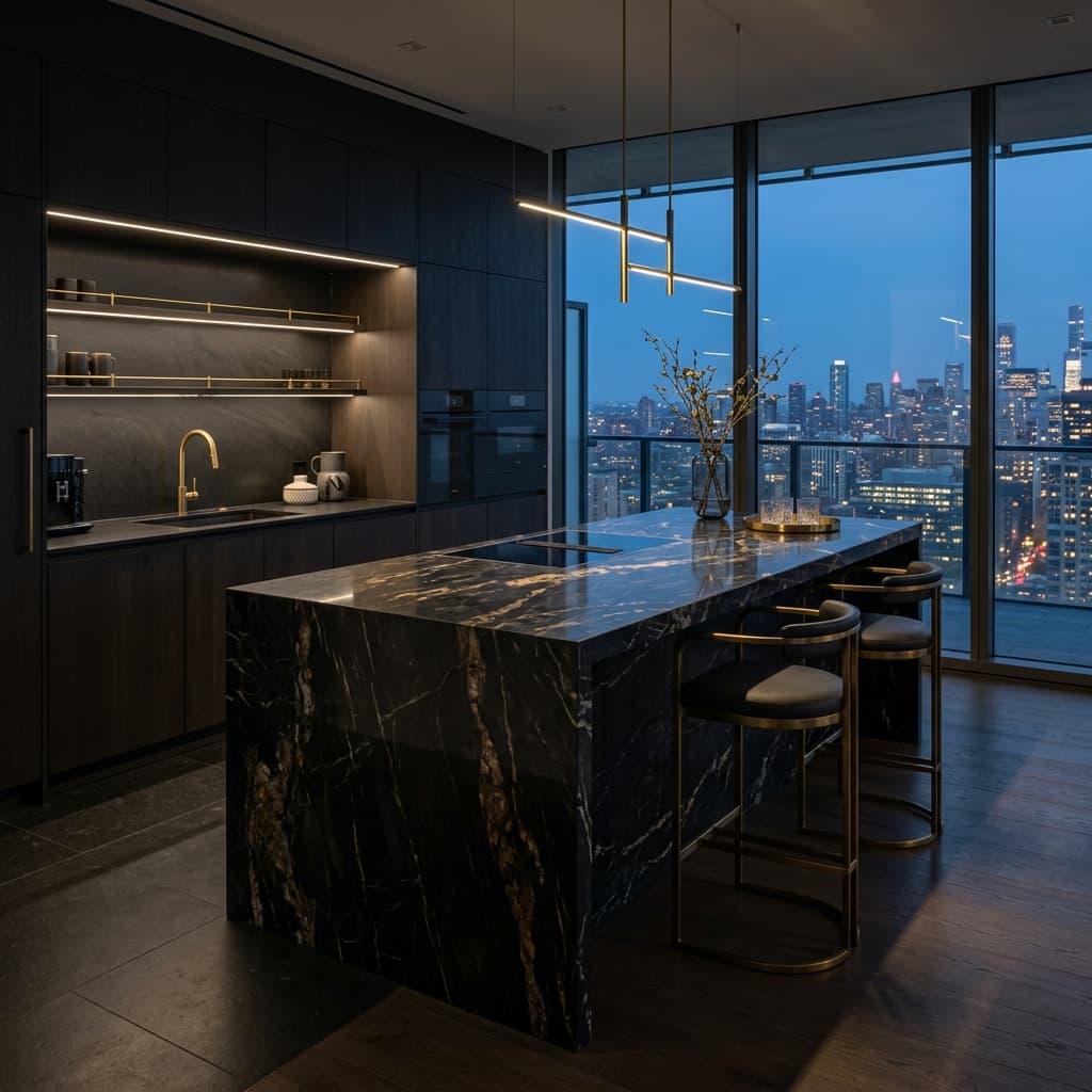 Moody luxury kitchen